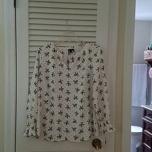 - Talbots cream with black bows blouse